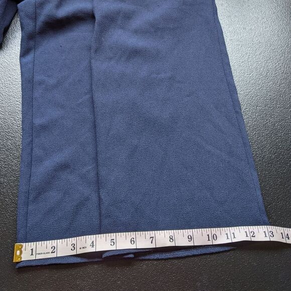 Oasis Jumpsuit Blue Belted Cropped Wide Leg Pockets Size 10 - Picture 6 of 12